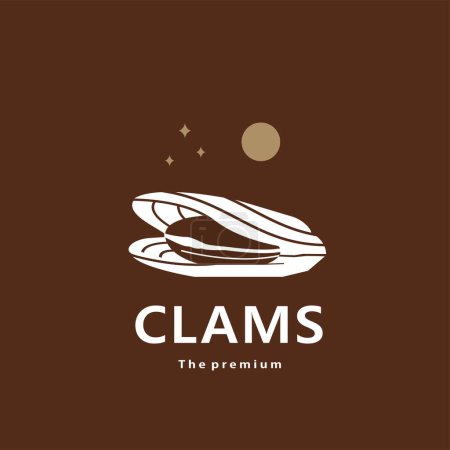 Illustration for Animal clams natural logo vector icon silhouette retro hipster - Royalty Free Image