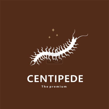 Illustration for Animal centipede natural logo vector icon silhouette retro hipster - Royalty Free Image
