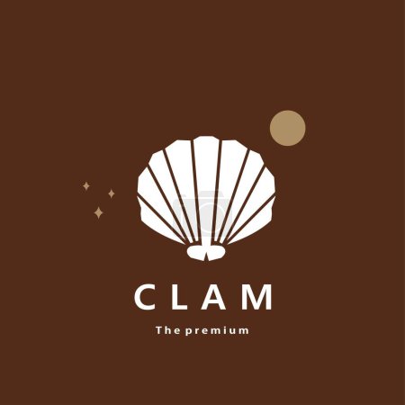 Illustration for Animal clam natural logo vector icon silhouette retro hipster - Royalty Free Image