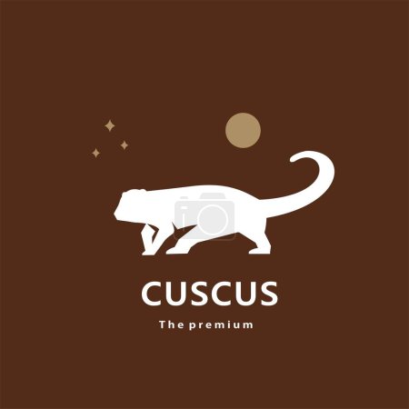 Illustration for Animal cuscus natural logo vector icon silhouette retro hipster - Royalty Free Image