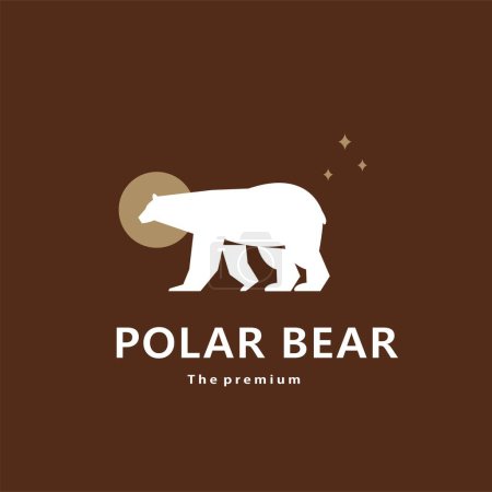 Illustration for Animal polar bear natural logo vector icon silhouette retro hipster - Royalty Free Image