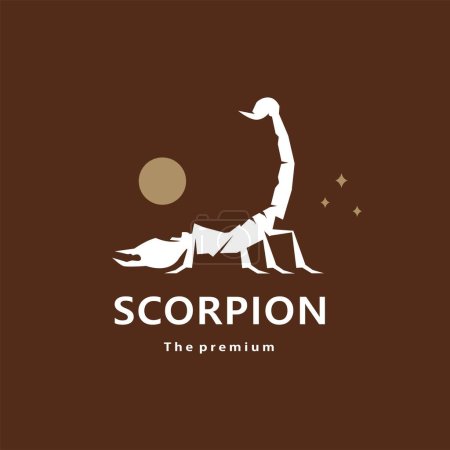 Illustration for Animal scorpion natural logo vector icon silhouette retro hipster - Royalty Free Image
