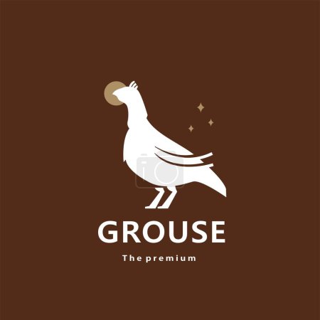 Illustration for Animal grouse natural logo vector icon silhouette retro hipster - Royalty Free Image