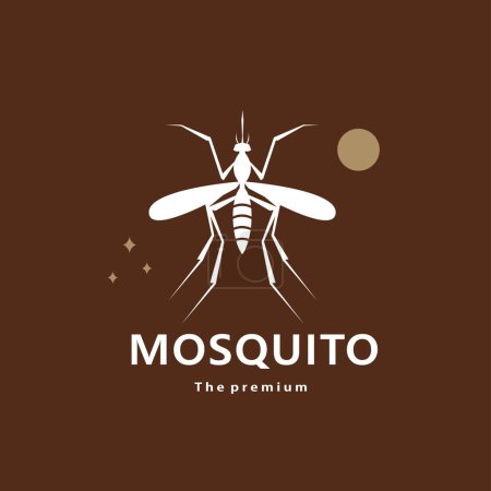 Illustration for Animal mosquito natural logo vector icon silhouette retro hipster - Royalty Free Image