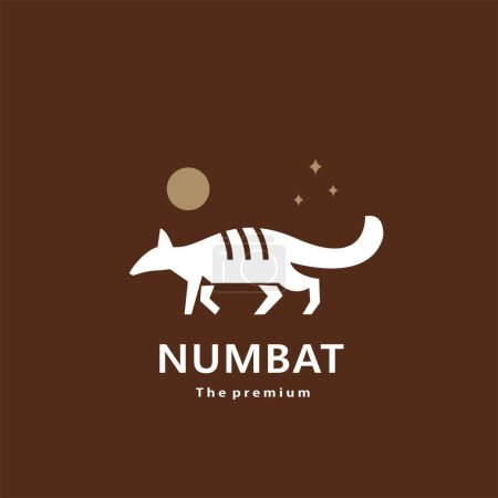 Illustration for Animal numbat natural logo vector icon silhouette retro hipster - Royalty Free Image