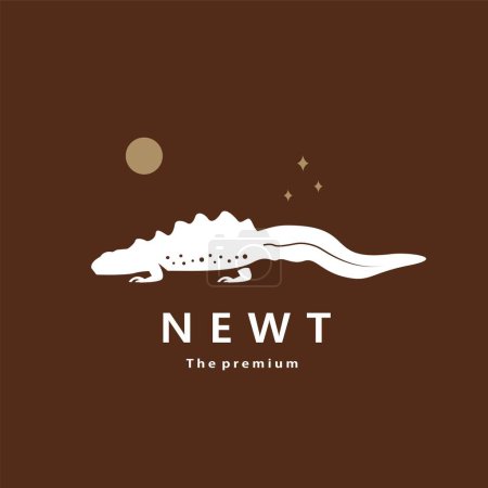 Illustration for Animal newt natural logo vector icon silhouette retro hipster - Royalty Free Image