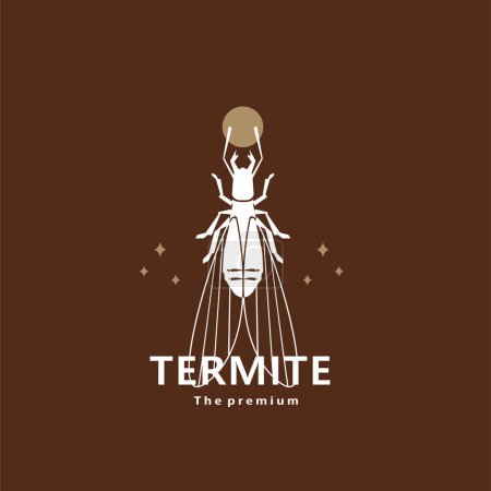 Illustration for Animal termite natural logo vector icon silhouette retro hipster - Royalty Free Image
