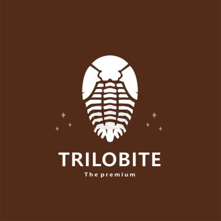 Téléchargez les illustrations : Animal trilobite logo naturel vecteur icône silhouette rétro hipster - en licence libre de droit