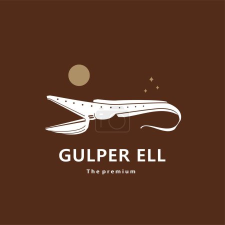 Illustration for Animal gulper ell natural logo vector icon silhouette retro hipster - Royalty Free Image
