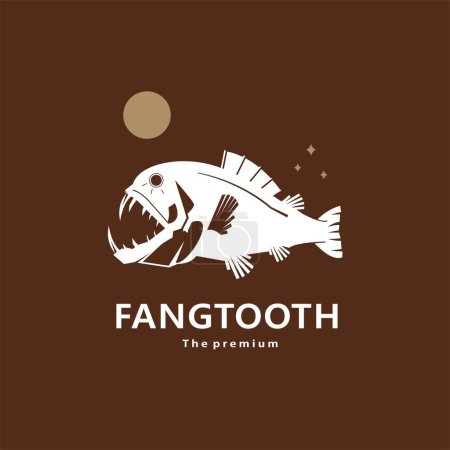 Illustration for Animal fangtooth natural logo vector icon silhouette retro hipster - Royalty Free Image