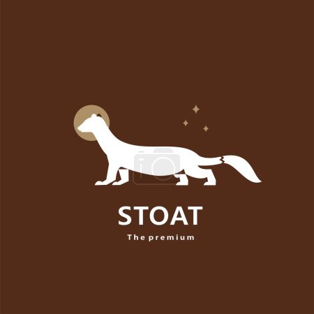 Illustration for Animal stoat natural logo vector icon silhouette retro hipster - Royalty Free Image