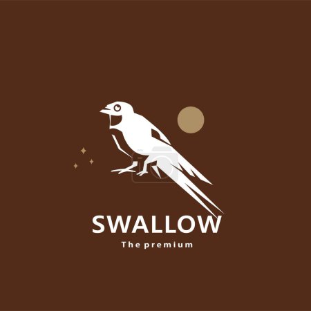 animal swallow natural logo vector icon silhouette retro hipster