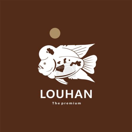 Illustration for Animal louhan natural logo vector icon silhouette retro hipster - Royalty Free Image