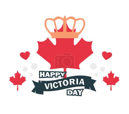 Téléchargez les illustrations : Joyeux jour de Victoria. La couronne de la reine comme symbole du royaume royal - en licence libre de droit