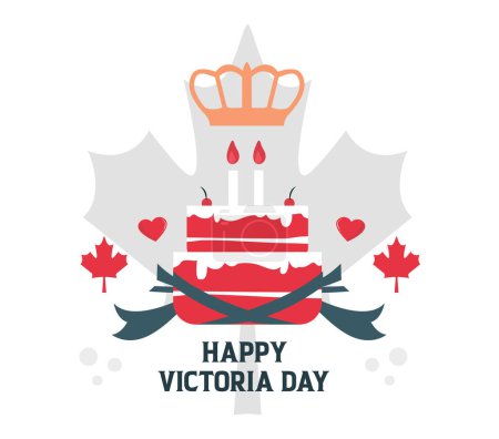 Téléchargez les illustrations : Joyeux jour de Victoria. gâteau d'anniversaire de la reine comme un symbole du royaume royal - en licence libre de droit