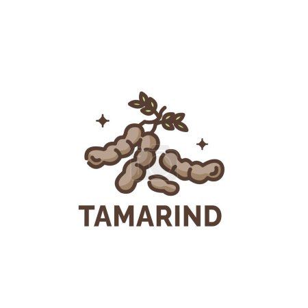 Illustration for Minimalist tamarind fruit logo illustration suitable for fruit shop and fruit farm - Royalty Free Image