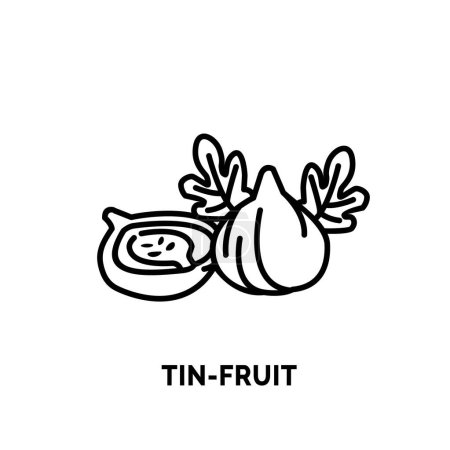 Illustration for Lineart tin fruit logo illustration suitable for fruit shop and fruit farm - Royalty Free Image
