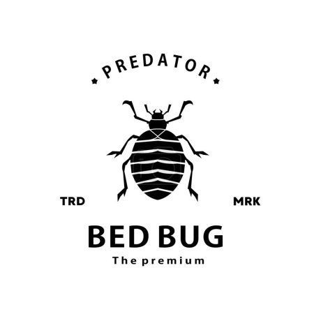 Illustration for Vintage retro hipster bed bug logo vector outline silhouette art icon - Royalty Free Image