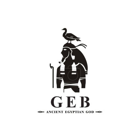 Ilustración de Antigua silueta de gema de dios egipcio, dios de Oriente Medio Logo - Imagen libre de derechos