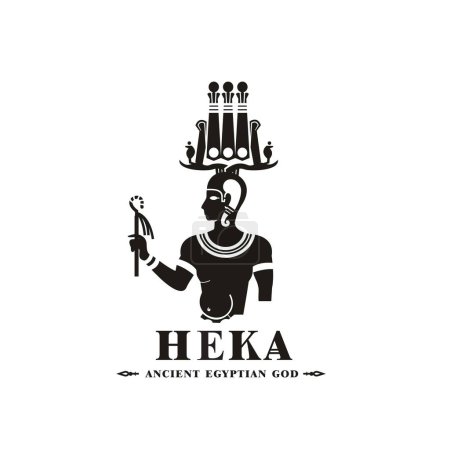 Alter ägyptischer Gott heka Silhouette, Naher Osten Gott Logo