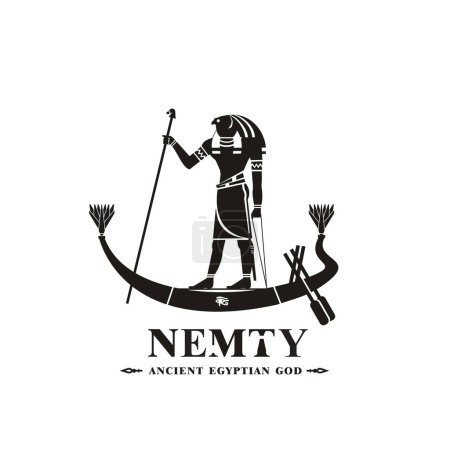 Altägyptischer Gott nemty Silhouette, Naher Osten Gott Logo