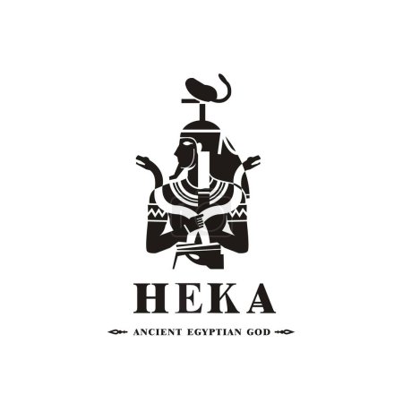 Ilustración de Antiguo egipcio dios heka silueta, Oriente Medio dios Logo - Imagen libre de derechos