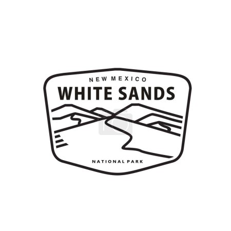 Ilustración de Diseño de vectores de logotipo del parque nacional de arenas blancas, diseño de ilustración de símbolo de arenas de icono de monolina - Imagen libre de derechos