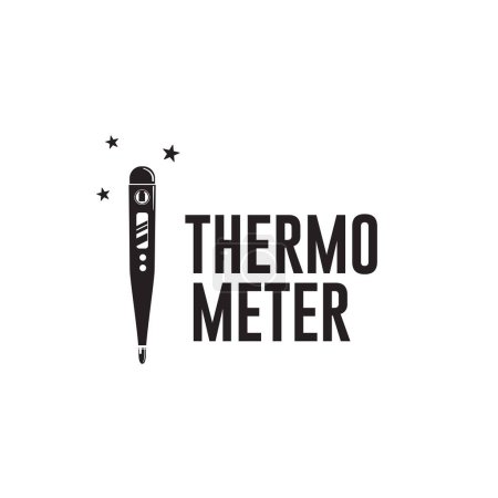 vector illustration of chemical thermometer logo icon for science and technology