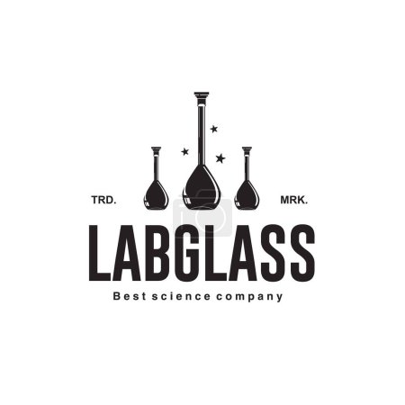 Illustration for Vector illustration of chemical volumetric flask of laboratory glassware logo icon for science and technology - Royalty Free Image