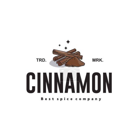 vector illustration of the cinnamon spice logo icon, cinnamon kitchen spice for the cooking industry