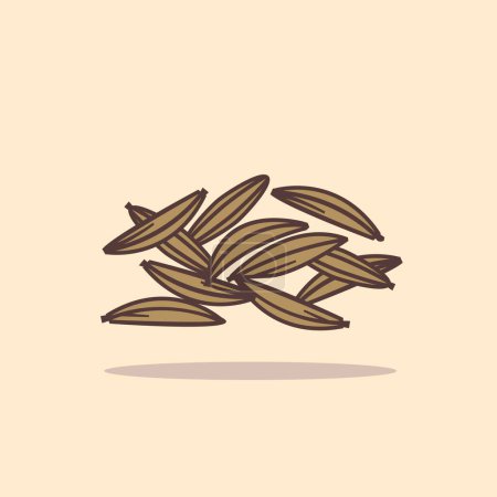 Ilustración de Ilustración vectorial del icono del logotipo de la especia de comino, especia de cocina de comino para la industria de la cocina - Imagen libre de derechos