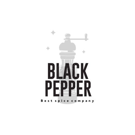 Ilustración de Ilustración vectorial del icono del logotipo de la especia de pimienta negra, especia de cocina de pimienta negra para la industria alimentaria de cocina - Imagen libre de derechos
