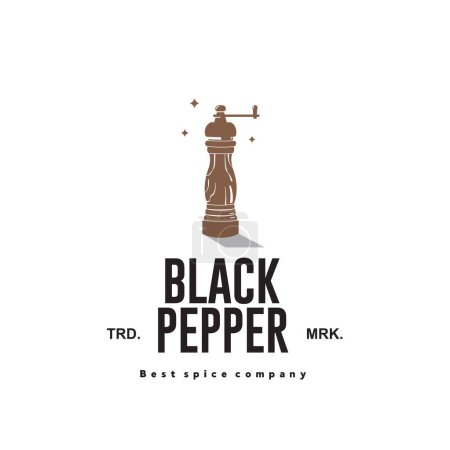 Ilustración de Ilustración vectorial del icono del logotipo de la especia de pimienta negra, especia de cocina de pimienta negra para la industria alimentaria de cocina - Imagen libre de derechos