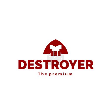 ilustración vectorial del icono del logotipo del destructor con el casco como símbolo