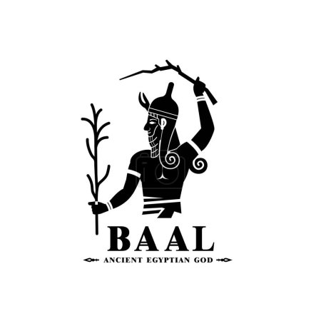 Silhouette of the Iconic ancient Egyptian god baal, Middle Eastern god Logo for Modern Use