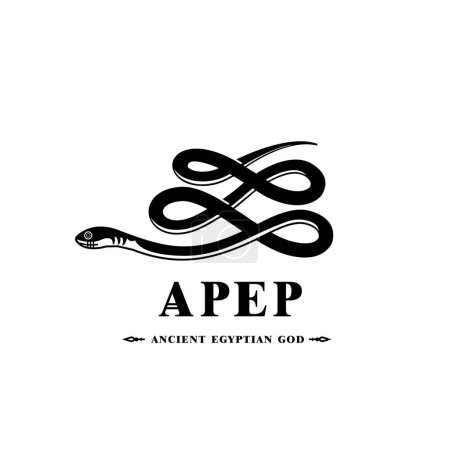 Silhouette of the Iconic ancient Egyptian god apep, Middle Eastern god Logo for Modern Use