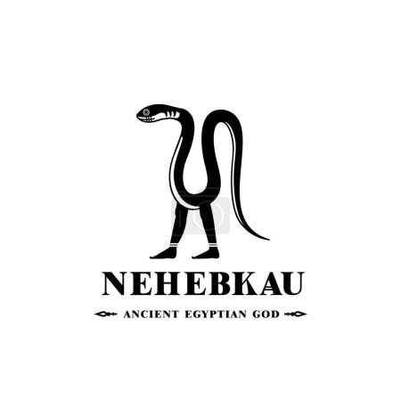 Illustration for Silhouette of the Iconic ancient Egyptian god nehebkau, Middle Eastern god Logo for Modern Use - Royalty Free Image