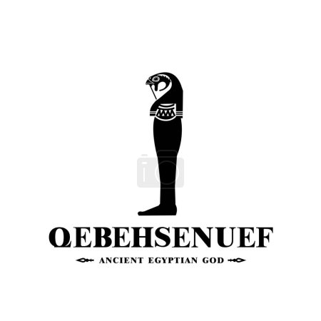 Silhouette of the Iconic ancient Egyptian god qebehsenuef, Middle Eastern god Logo for Modern Use
