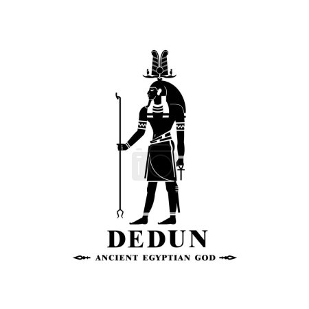 Silhouette of the Iconic ancient Egyptian god dedun, Middle Eastern god Logo for Modern Use