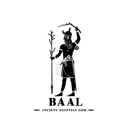 Silhouette de l'iconique ancien dieu égyptien baal, dieu du Moyen-Orient Logo pour un usage moderne