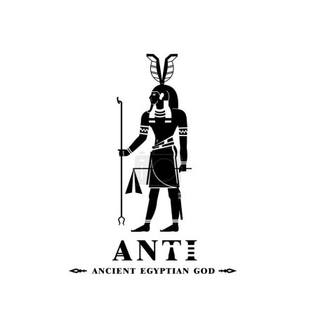 Silueta del dios egipcio antiguo icónico anti, dios de Oriente Medio Logo para uso moderno
