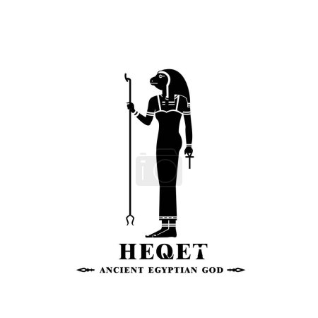 Silueta del icónico dios egipcio antiguo heqet, dios de Oriente Medio Logo para uso moderno