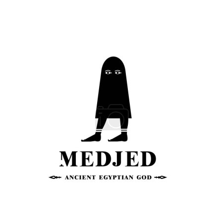 Silueta del dios egipcio antiguo icónico entrometido, dios de Oriente Medio Logo para uso moderno