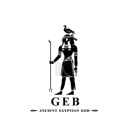 Ancient egyptian god geb silhouette, middle east god Logo