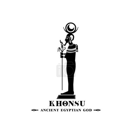 Antiguo dios egipcio silueta khonsu, dios del Medio Oriente Logo