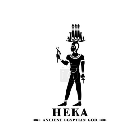 Ancient egyptian god heka silhouette, middle east god Logo