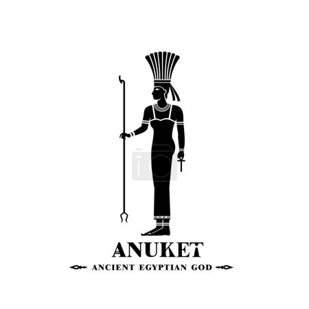 Ancient egyptian god anuket silhouette, middle east god Logo