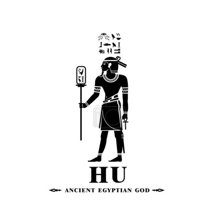 Alter ägyptischer Gott hu Silhouette, nahöstlicher Gott Logo