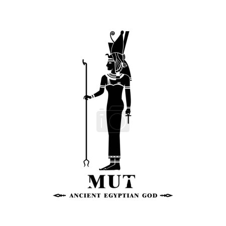 Ancient egyptian god mut silhouette, middle east god Logo