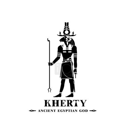 Ancient egyptian god kherty silhouette, middle east god Logo